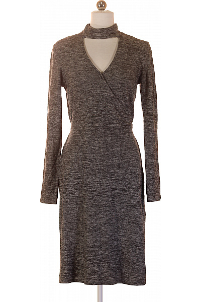 Next Dámské viskózové šedé pletené zavinovací šaty s dlouhým rukávem Vel. 38 | Next | obrázek 2