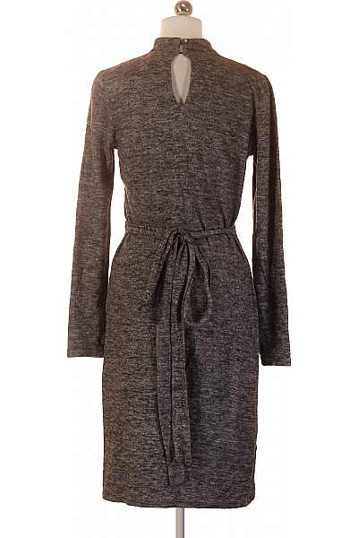 Next Dámské viskózové šedé pletené zavinovací šaty s dlouhým rukávem Vel. 38 | Next | obrázek 3