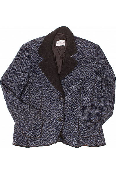 BASLER Dámské teplé sako modré vzorované dvouřadé vypasované na běžné nošení Vel. 42 | BASLER | obrázek 2