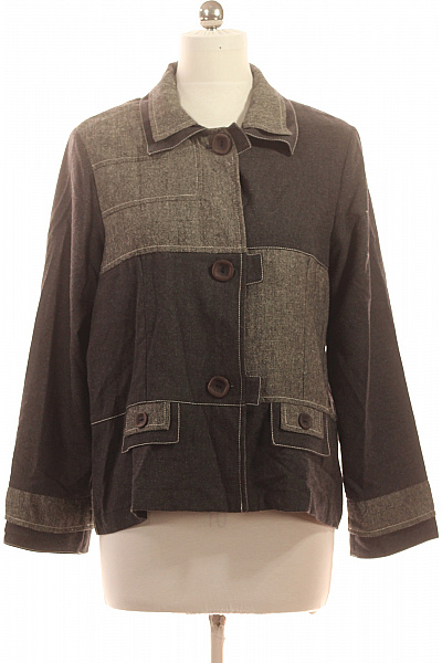 Dámský blejzr krátký šedý vzorovaný polyesterové Vel. 46 | Unimoda | obrázek 2