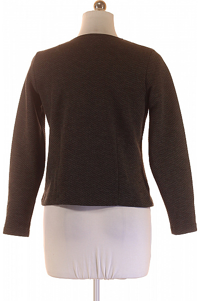 GINA LAURA Černé vypasované sako asymetrické na zip vzorované na běžné nošení moderní Vel. 38 | GINA LAURA | obrázek 3