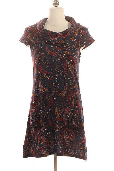 IZABEL LONDON Dámské pletené šaty tmavě modré s paisley vzorem a kapsami Vel. s | IZABEL LONDON | obrázek 2