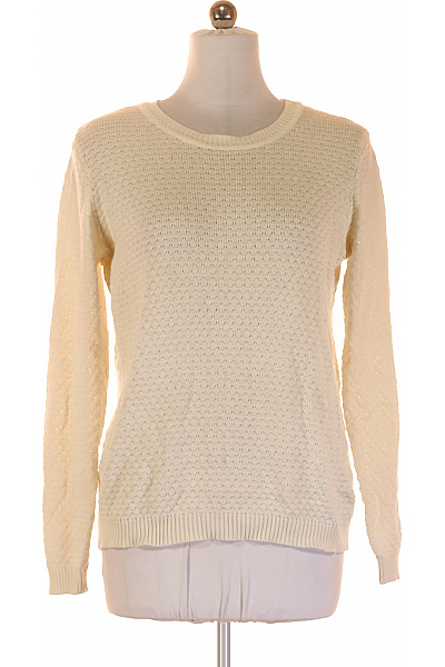 VILA Dámský krémový bavlněný akrylový pulovr pletený s texturou přes hlavu Velikost XL | VILA | obrázek 2