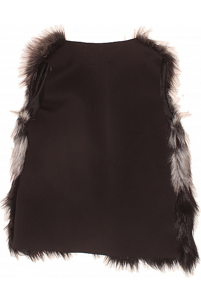 Rinascimento Dámská chlupatá kožešinová vesta černobílá pruhovaná krátká Velikost m | Rinascimento | obrázek 3