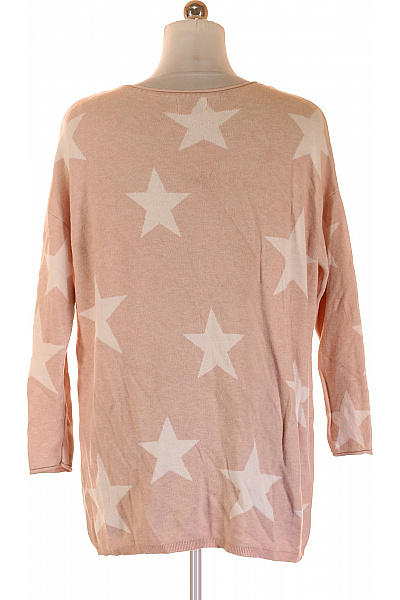 ONLY Dámský viskózový pulovr růžový s hvězdami volný pletený Velikost L | ONLY | obrázek 2