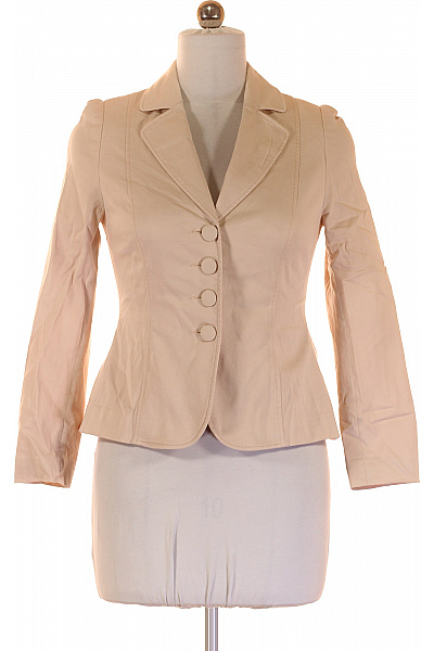 POMPOOS Dámské společenské sako elegantní vypasované jednořadé béžové Velikost 38 | POMPOOS | obrázek 2