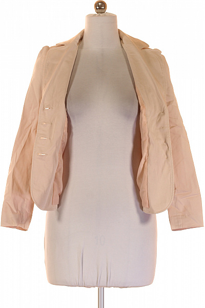 POMPOOS Dámské společenské sako elegantní vypasované jednořadé béžové Velikost 38 | POMPOOS | obrázek 4