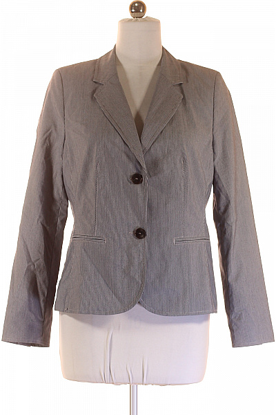 s.OLIVER Dámské společenské sako šedé pruhované vypasované business Vel. 42 | s.OLIVER | obrázek 2