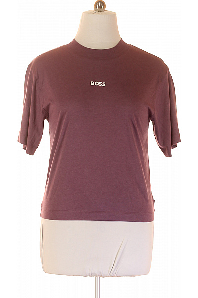 Jednoduché Dámské Tričko Fialové Hugo Boss Vel. L