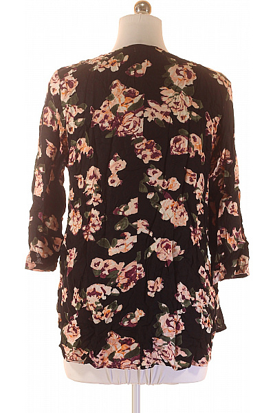 COLLECTION Dámský viskózový květovaný černý lehký kardigan jarní podzimní Vel. 44 | COLLECTION | obrázek 2