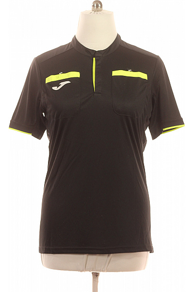 Joma Černé Sportovní Tričko S Krátkým Rukávem A Límečkem Pro Rozhodčí Velikost Xl