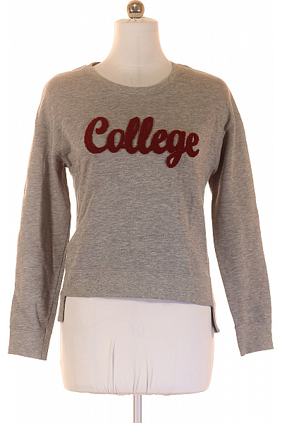 PIECES Dámská šedá Mikina Crewneck S Dlouhým Rukávem A Nápisem College Vel. L