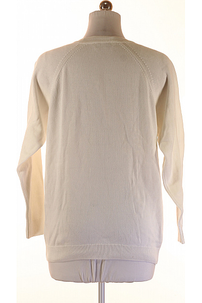 Marks & Spencer Dámský bílý pletený pulovr basic žebrovaný lehký přes hlavu Velikost 42 | Marks & Spencer | obrázek 2