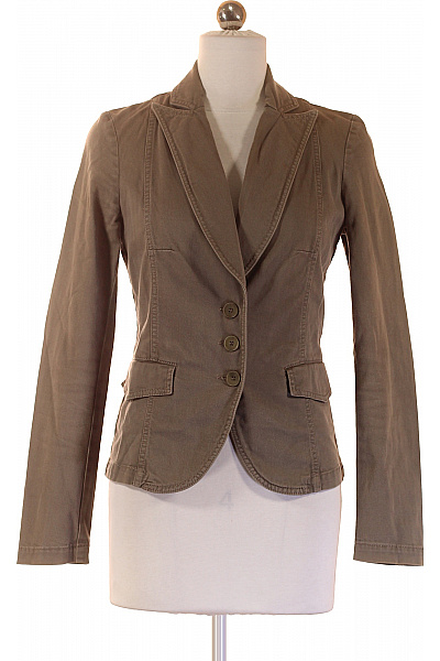 SISLEY Bavlněné khaki vypasované sako na běžné nošení podzimní jarní Vel. 40 | SISLEY | obrázek 2
