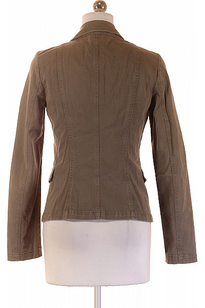 SISLEY Bavlněné khaki vypasované sako na běžné nošení podzimní jarní Vel. 40 | SISLEY | obrázek 3