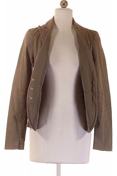 SISLEY Bavlněné khaki vypasované sako na běžné nošení podzimní jarní Vel. 40 | SISLEY | obrázek 4