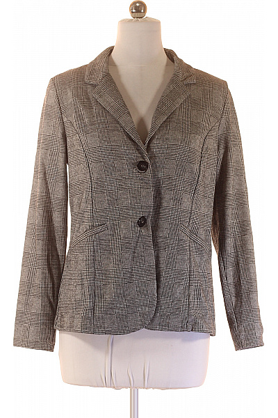 Street One Dámský šedý polyesterový vypasovaný blejzr kostkované vzorované business Velikost L | Street One | obrázek 2