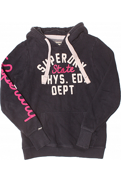 SUPERDRY Dámská tmavá mikina s kapucí a potiskem přes hlavu streetwear Vel. M | SUPERDRY | obrázek 2