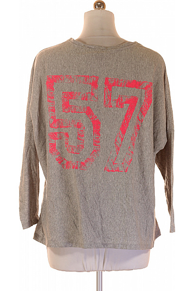 Please Dámské Hedvábné Tričko Šedé Jednobarevné Basic Oversize Spadlý Rukáv Velikost M | Please | obrázek 3