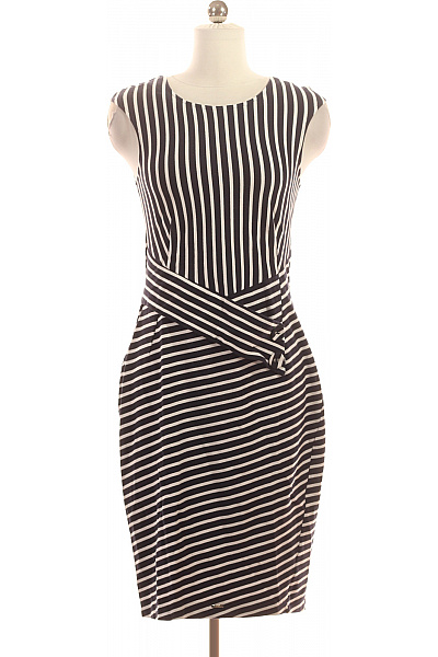 Dámské Pouzdrové šaty Svislý Proužek černo-bílé Elegantní žerzejové Vel. 38