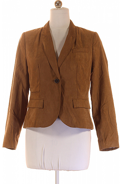 s.OLIVER Hnědé semišové sako vypasované jednořadé s jedním knoflíkem Velikost 42 | s.OLIVER | obrázek 2