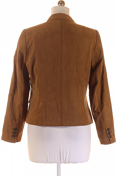 s.OLIVER Hnědé semišové sako vypasované jednořadé s jedním knoflíkem Velikost 42 | s.OLIVER | obrázek 3