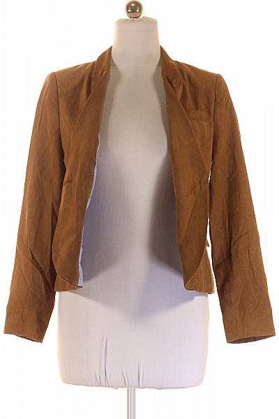 s.OLIVER Hnědé semišové sako vypasované jednořadé s jedním knoflíkem Velikost 42 | s.OLIVER | obrázek 4