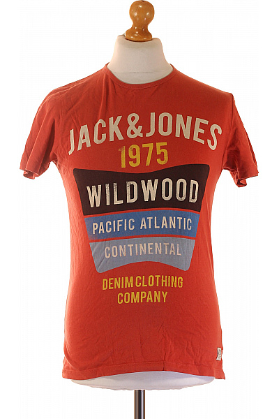 JACK & JONES Pánské bavlněné červené tričko s krátkým rukávem a nápisem Wildwood Velikost M | JACK & JONES | obrázek 2