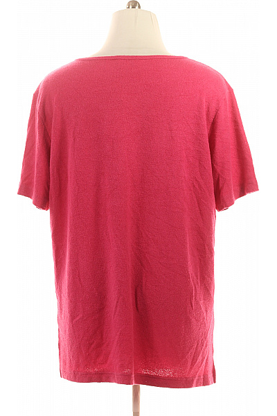 VIA APPIA DUE Dámské Růžové Tričko Krátký Rukáv Jednobarevné Basic Kulatý Výstřih Velikost XXL | VIA APPIA DUE | obrázek 3