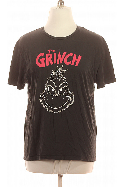 Pánské Černé Tričko Grinch Krátký Rukáv S Potiskem Vánoční Streetwear Velikost XL | Unimoda | obrázek 2