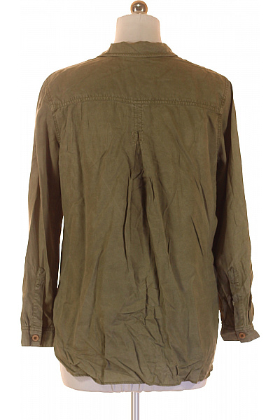 MANGO Dámská khaki lyocellová košile dlouhý rukáv vojenský ležérní Vel. m | MANGO | obrázek 2