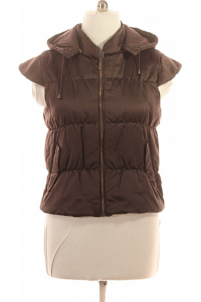 Peppercorn Dámská polyesterová prošívaná krátká zateplená vesta s kapucí hnědá Velikost l | Peppercorn | obrázek 2