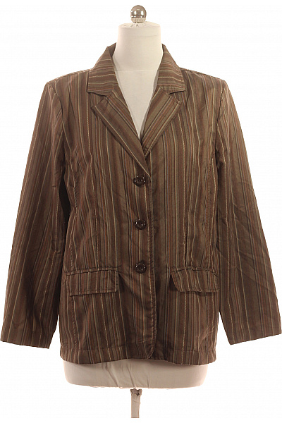 GINA LAURA Hnědý dámský pruhovaný blejzr na běžné nošení Velikost 38 | GINA LAURA | obrázek 2