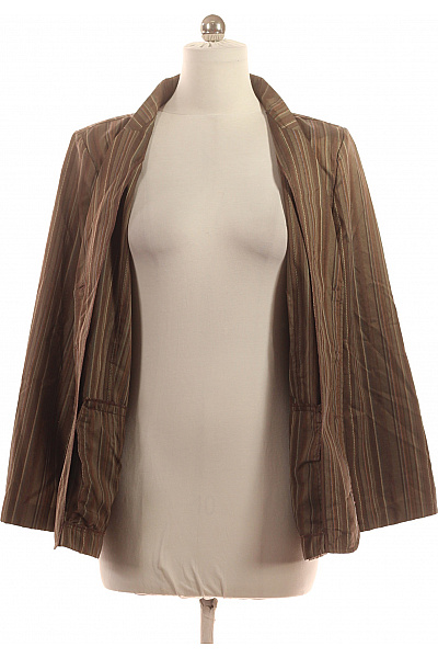 GINA LAURA Hnědý dámský pruhovaný blejzr na běžné nošení Velikost 38 | GINA LAURA | obrázek 4