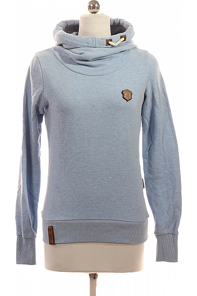 Naketano Dámská modrá melírovaná mikina s kapucí přes hlavu a vysokým límcem Vel. XS | Naketano | obrázek 2