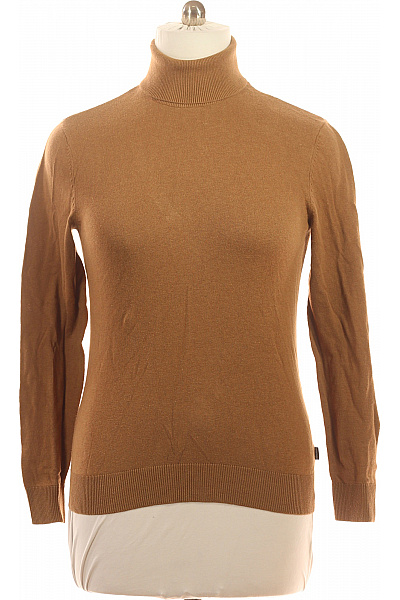 JACK & JONES Bavlněný Hnědý Rolák Pletený Tenký Basic Přes Hlavu Vel. M