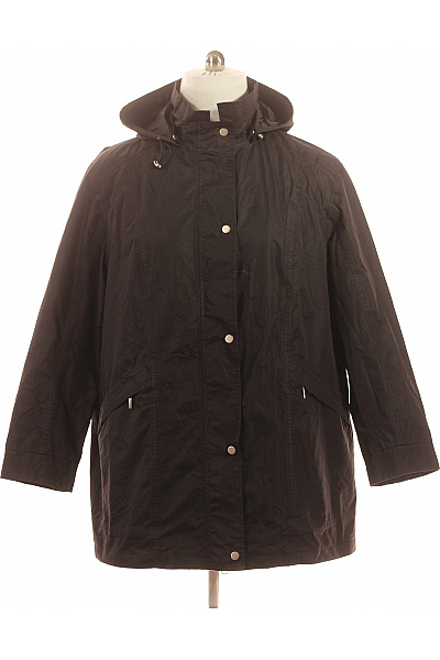 Ulla Popken Dámská polyesterová přechodová bunda s kapucí černá lehká outdoorová Velikost 50/52 | Ulla Popken | obrázek 2