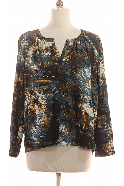 s.OLIVER Dámská polyesterová halenka s dlouhým rukávem volná vzorovaná s výstřihem do V Velikost 42 | s.OLIVER | obrázek 2