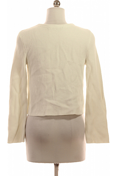 HALLHUBER Krátký bílý dámský kardigan elegantní žebrovaný jarní lehký bez zapínání Velikost S | HALLHUBER | obrázek 3