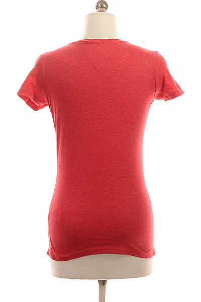 TOMMY HILFIGER Dámské červené tričko s krátkým rukávem a nápisem DENIM Velikost XS | TOMMY HILFIGER | obrázek 3