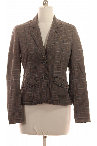 s.OLIVER Dámský hnědý károvaný vypasovaný blejzr na běžné nošení Velikost 40 | s.OLIVER | obrázek 2