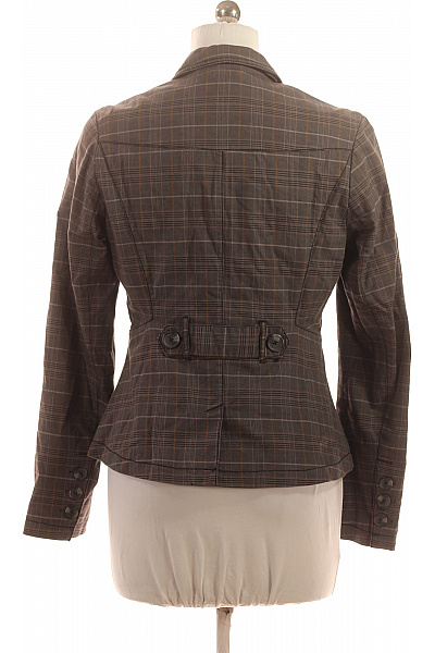 s.OLIVER Dámský hnědý károvaný vypasovaný blejzr na běžné nošení Velikost 40 | s.OLIVER | obrázek 3