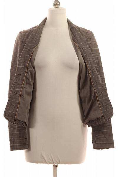 s.OLIVER Dámský hnědý károvaný vypasovaný blejzr na běžné nošení Velikost 40 | s.OLIVER | obrázek 4