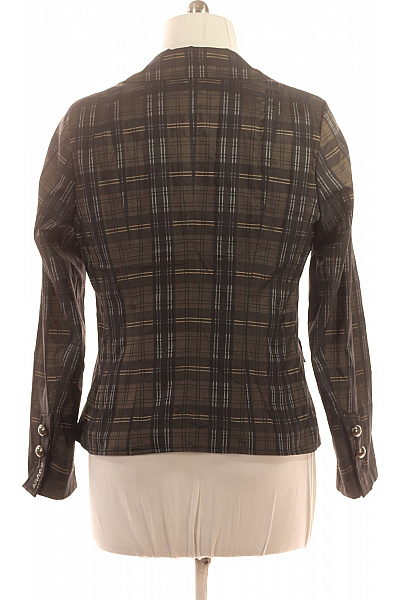 AIRFIELD Dámský polyesterový vypasovaný károvaný blejzr hnědý černý podzimní Vel. 46 | AIRFIELD | obrázek 3