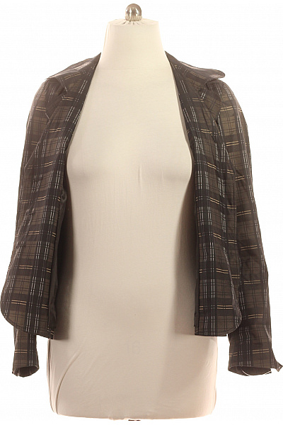 AIRFIELD Dámský polyesterový vypasovaný károvaný blejzr hnědý černý podzimní Vel. 46 | AIRFIELD | obrázek 4