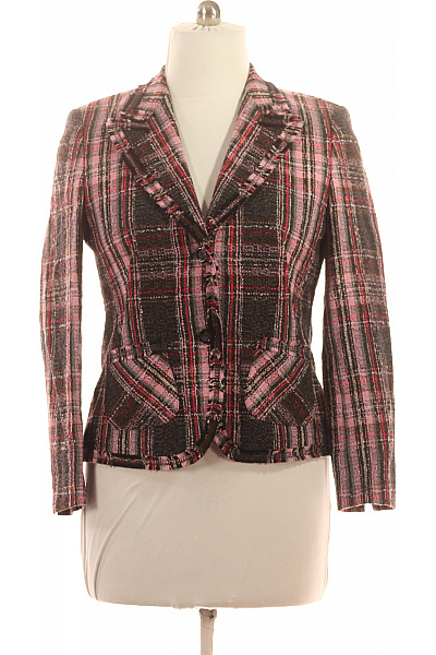 BASLER Vlněné sako dámské kostkované růžové šedé elegantní vypasované Vel. 40 | BASLER | obrázek 2