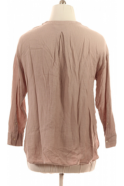 ZARA Dámská viskózová halenka růžová volná tuniková asymetrická s 3/4 rukávem Vel. L | ZARA | obrázek 3