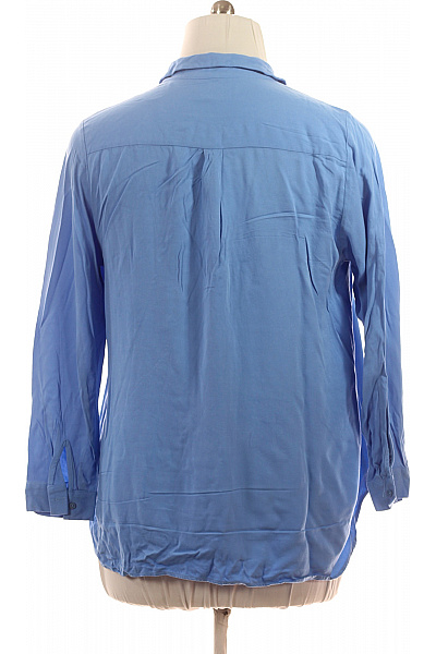 VIA APPIA DUE Dámská viskózová halenka modrá volná s límečkem s výstřihem do V Velikost 46 | VIA APPIA DUE | obrázek 2