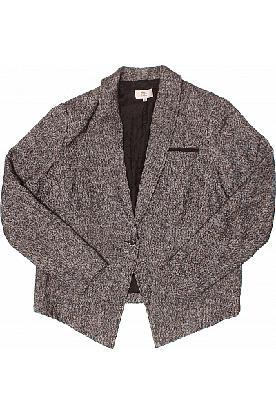 NOA NOA Teplé šedé vzorované sako s jedním knoflíkem ležérní do pasu Velikost 42 | NOA NOA | obrázek 2