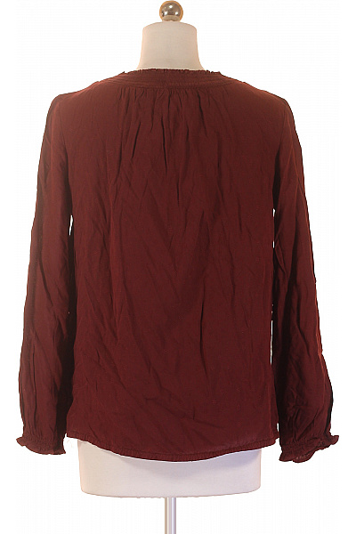 s.OLIVER Dámská vínová halenka s dlouhým rukávem a nabíranými rukávy Velikost 34 | s.OLIVER | obrázek 3